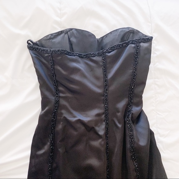 BCBG MAXAZRIA! BRAND NEW! BLACK MAXI A LINE MERMAID FORMAL STRAPLESS DRESS! - Picture 3 of 3